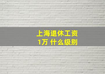 上海退休工资1万 什么级别